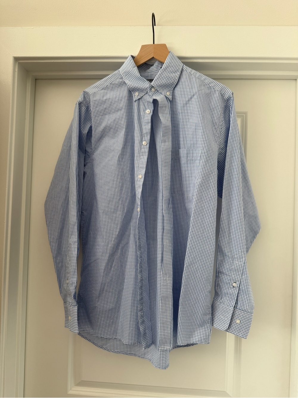 Izod Light Blue Micro-Gingham Button-Down Shirt